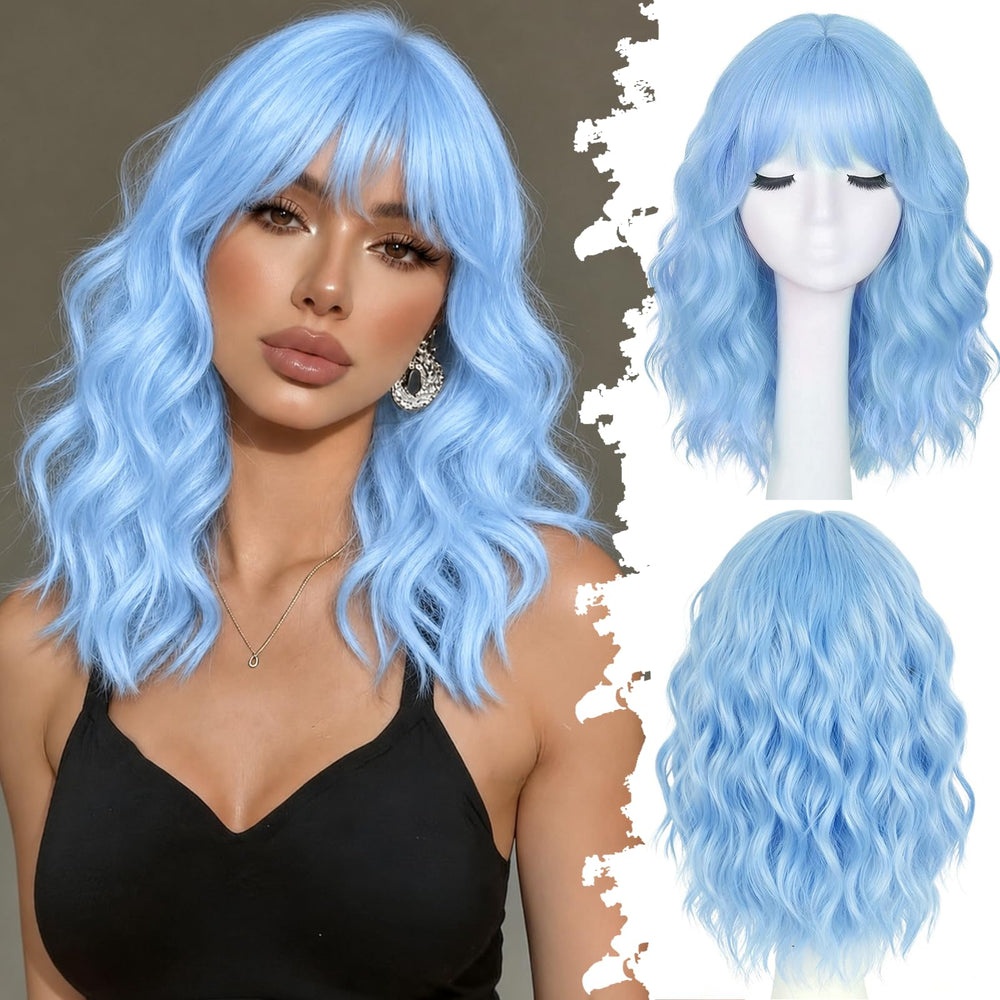 AllureLocks front packaging showing pastel blue bob and bangs, vibrant cosplay-ready color