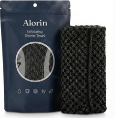 Alorin Towel front view showing sleek black design and durable construction benefit