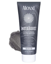 ALOXXI jar front view showing Silver Fox shade and label, clear tone benefit