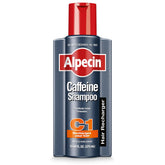 Alpecin front bottle showing brand and energizing look for fuller hair