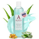 Alpha bottle front view showing label and size, clarifies product identity and benefits
