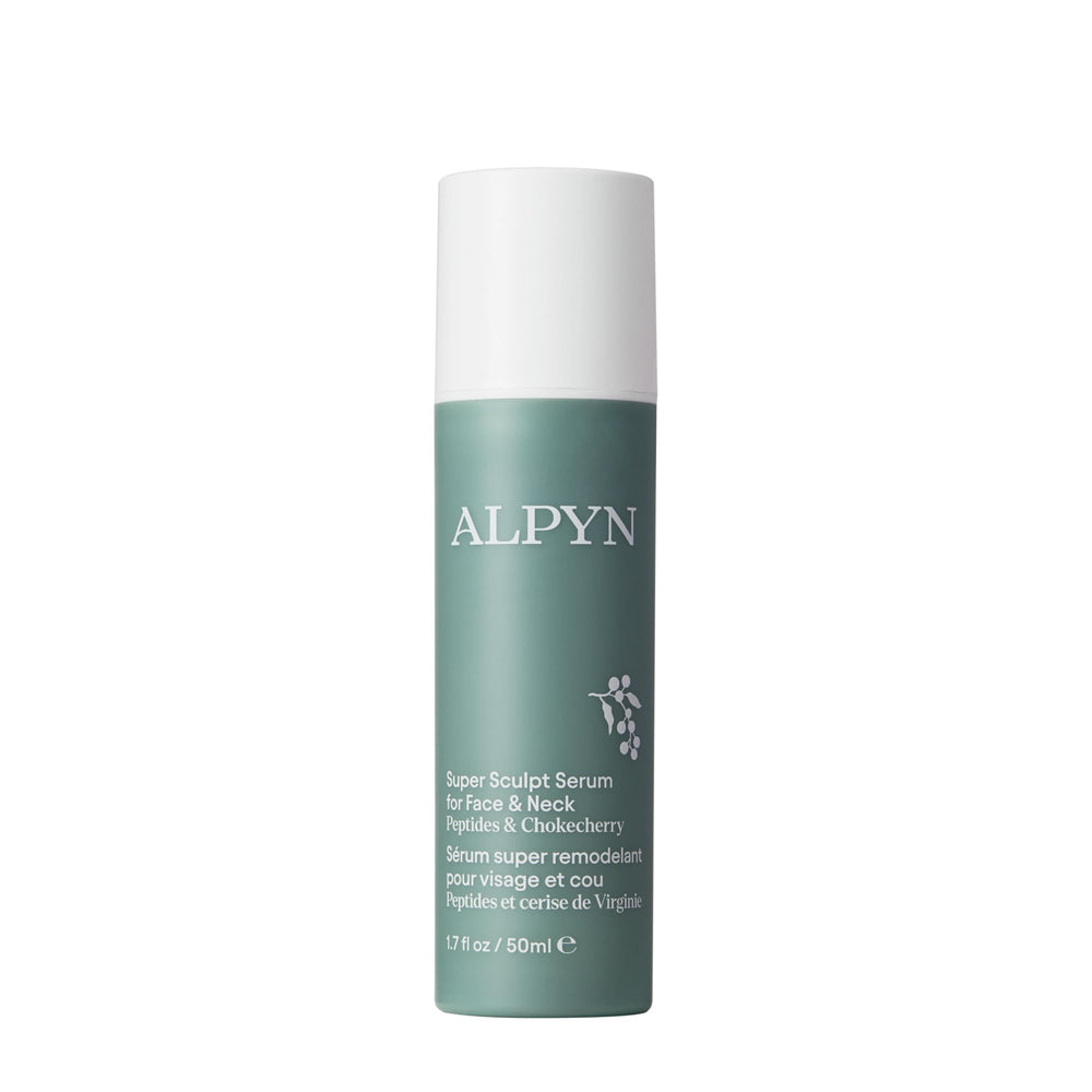 Alpyn Super Sculpt front bottle showing sleek packaging and lifting benefits