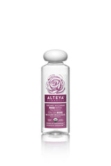 Alteya front bottle shot showing organic rose water and packaging benefits