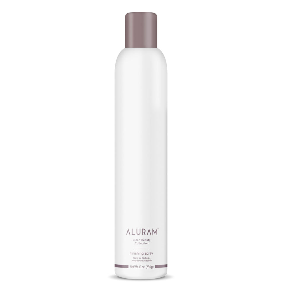 ALURAM finishing spray front label showing product and benefits