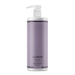ALURAM front bottle shows coconut water formula and purple shampoo benefits