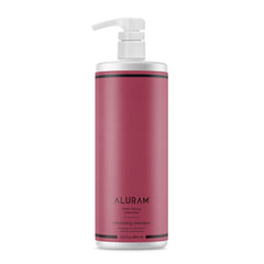 ALURAM front bottle showing label and large 33.8 fl oz size, highlights volume benefit