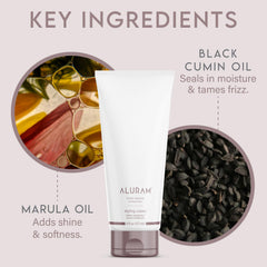 ALURAM ingredient trio marula olive rosehip highlighting nourishing oils