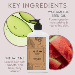 ALURAM texture close-up of lotion showing creamy, fast-absorbing formula for hydration