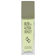 Alyssa Ashley close-up spray nozzle releasing mist, demonstrating long-lasting coverage benefit