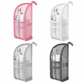ALZHIUM front view of standing toiletry bag shows stable organization benefit