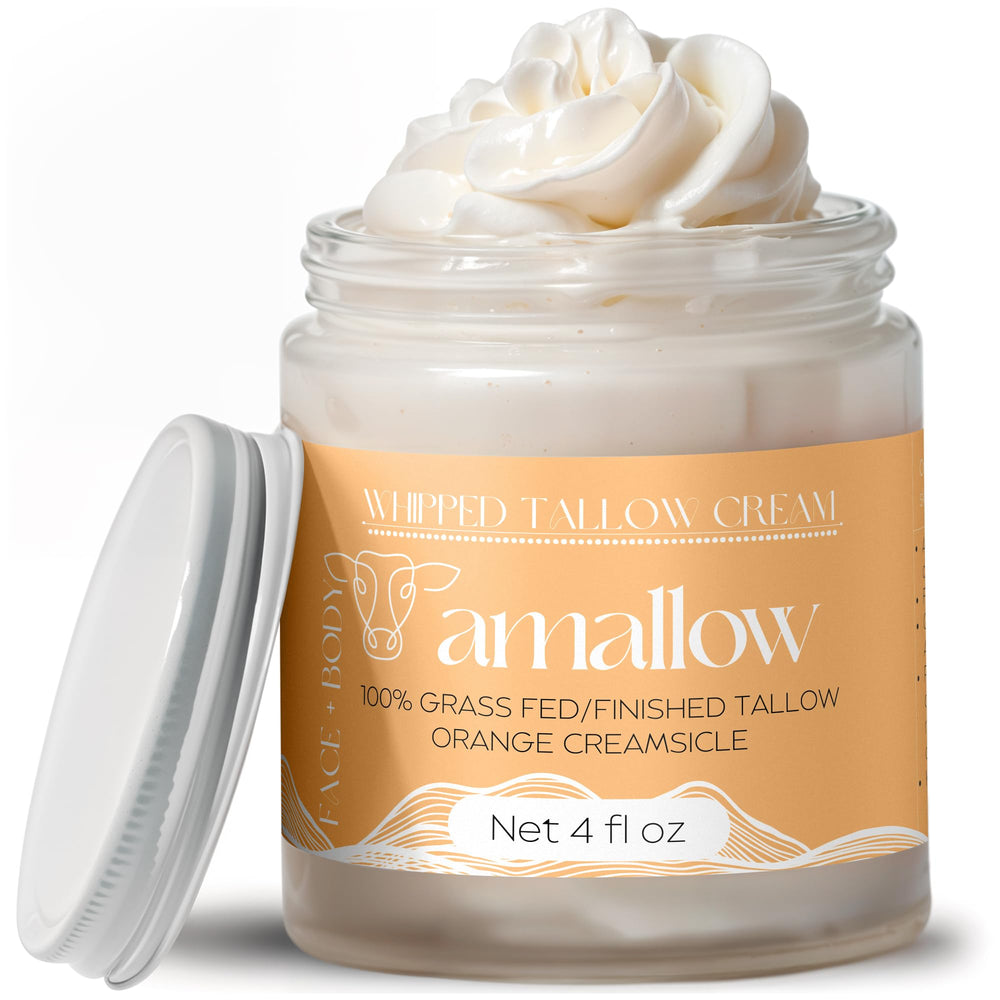 Amallow jar front view showing orange creamsicle label and hydration benefits