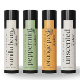 Amallow front packaging showing four tallow lip balm sticks and benefits