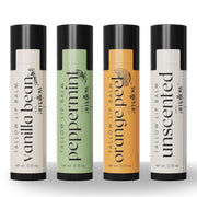 Amallow front packaging showing four tallow lip balm sticks and benefits