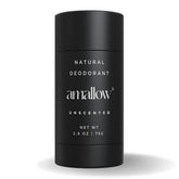 Amallow front packaging showing unscented deodorant and simple label for clarity