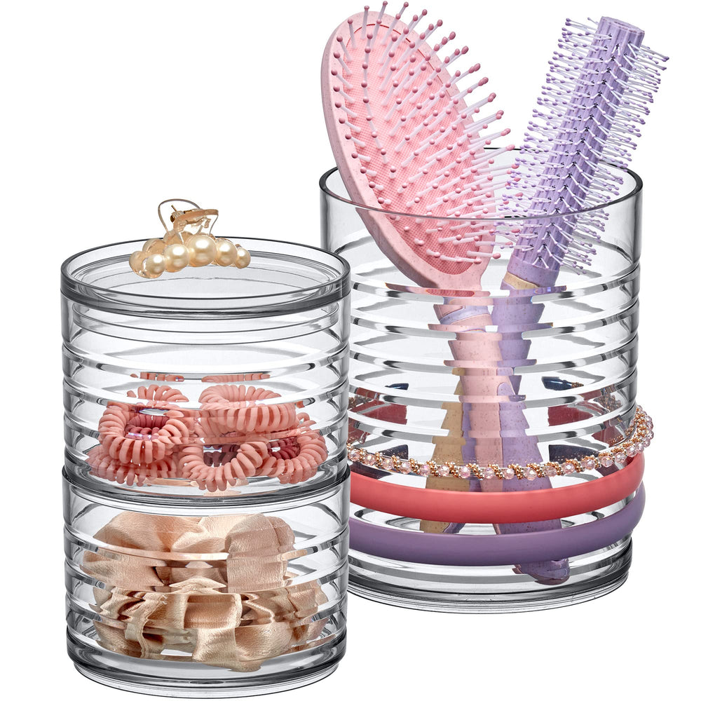 Amazing Abby clear organizer front view showing tidy headbands and visibility benefit
