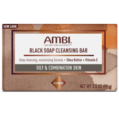 Ambi black soap texture close-up highlighting creamy lather and gentle cleanse benefit
