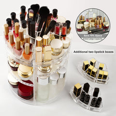 AMEITECH organizer in use with brushes and lipsticks showing quick access benefit