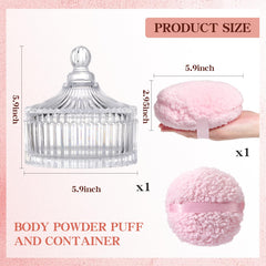 AmeLeis open jar with puff inside demonstrating tidy powder storage