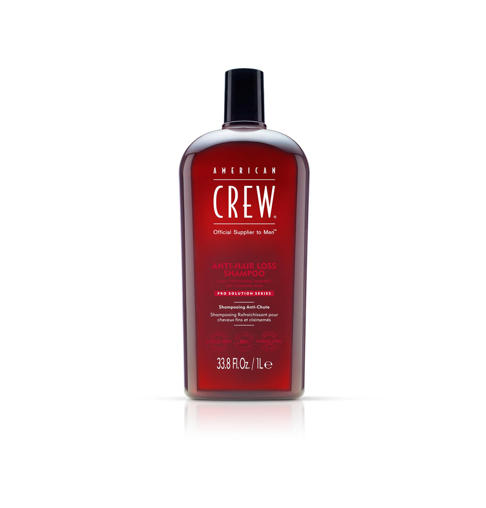 American Crew front bottle view showing label and large 33.8 fl oz size for value