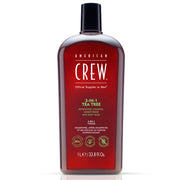 American Crew front bottle showing tea tree label and clear benefit