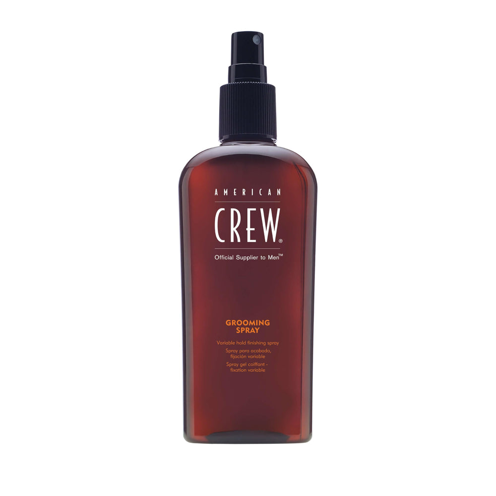 American Crew grooming spray front packaging shows brand and size, easy styling