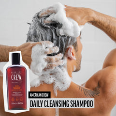 American Crew shampoo foam texture close-up demonstrating gentle lather