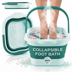American Wellness Authority front view of foot tub showing stable rim and carry handle for easy transport