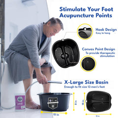 American Wellness Authority tub next to a foot to show extra-large interior and scale