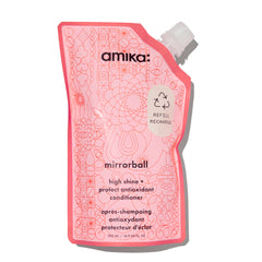 Amika Mirrorball front bottle showing 500ml size and bright packaging benefits shine