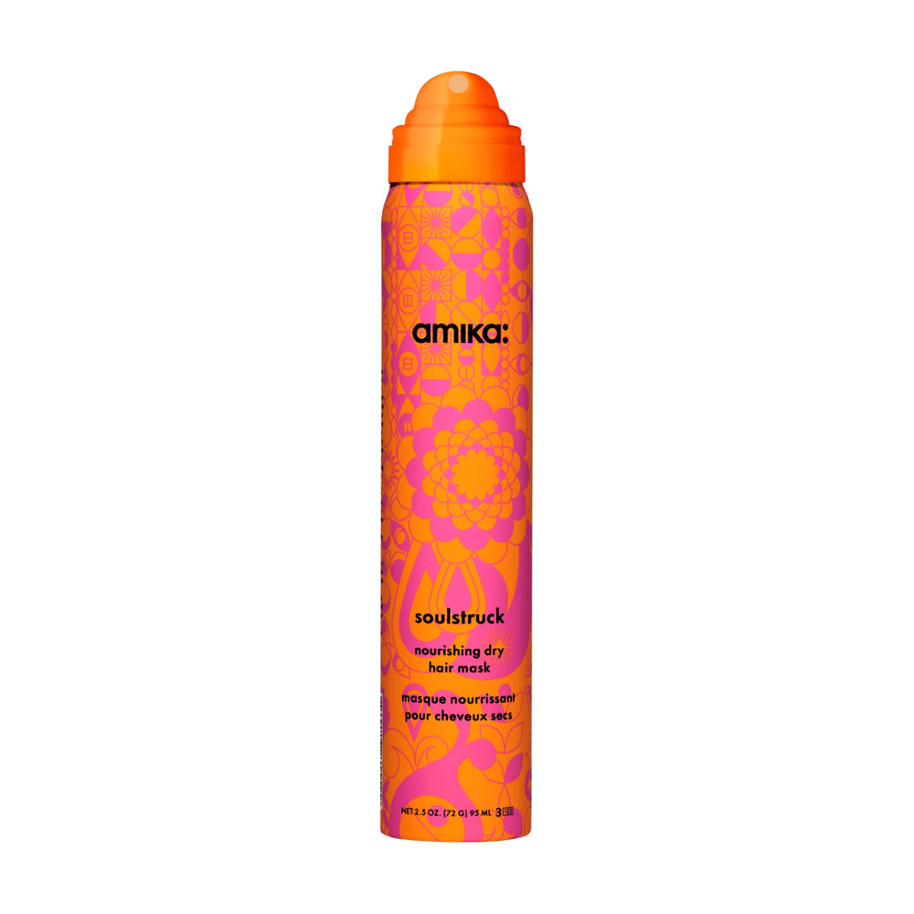 Amika Soulstruck front packaging showing compact 2.5oz bottle and branding benefit