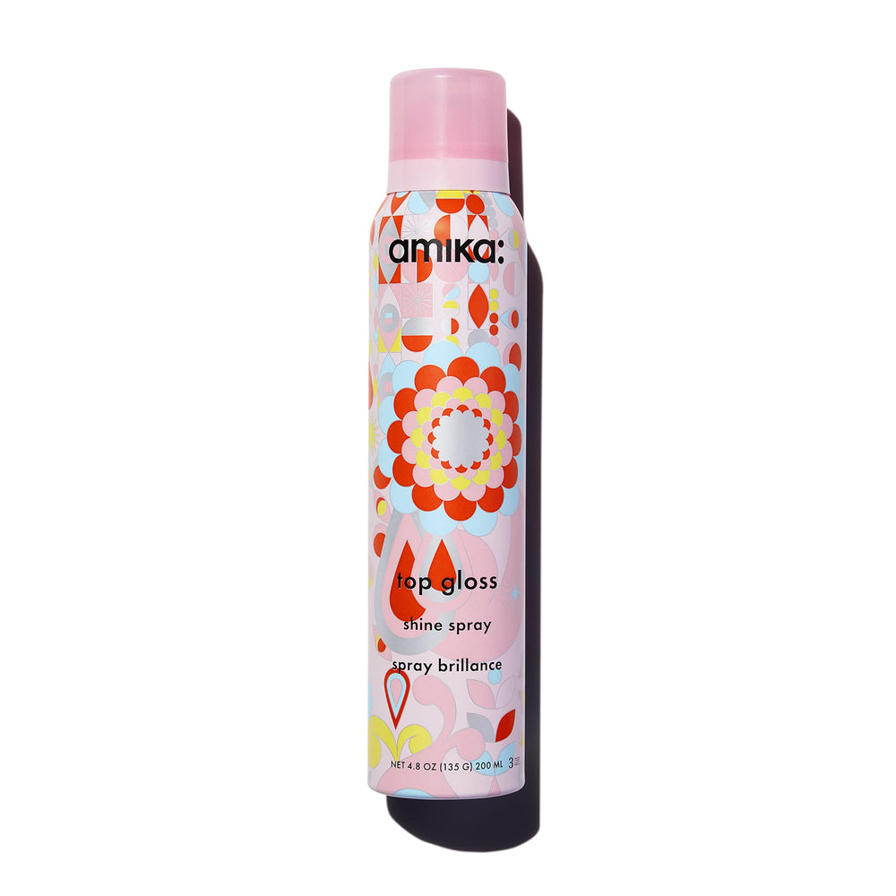 amika top gloss front packaging showing bottle and branding, highlights professional finish