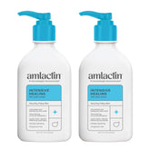 AmLactin pump bottle front showing packaging and easy dispensing benefit