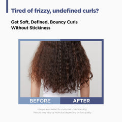 AMOS PROFESSIONAL applied on wavy hair showing defined, bouncy curl formation