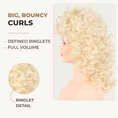 AMZCOS back view displaying dense ringlets and uniform curl pattern