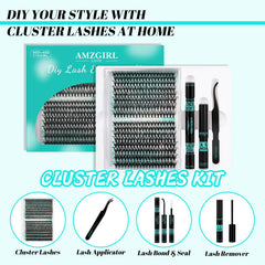 AMZGIRL LASH length chart 9–16mm showing layering options