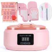 Ananelleo front view of pink paraffin machine showing capacity and durable design, easy setup benefit
