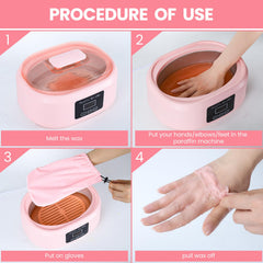 Ananelleo hand dipping into warm wax showing comfortable fit and retained heat benefit