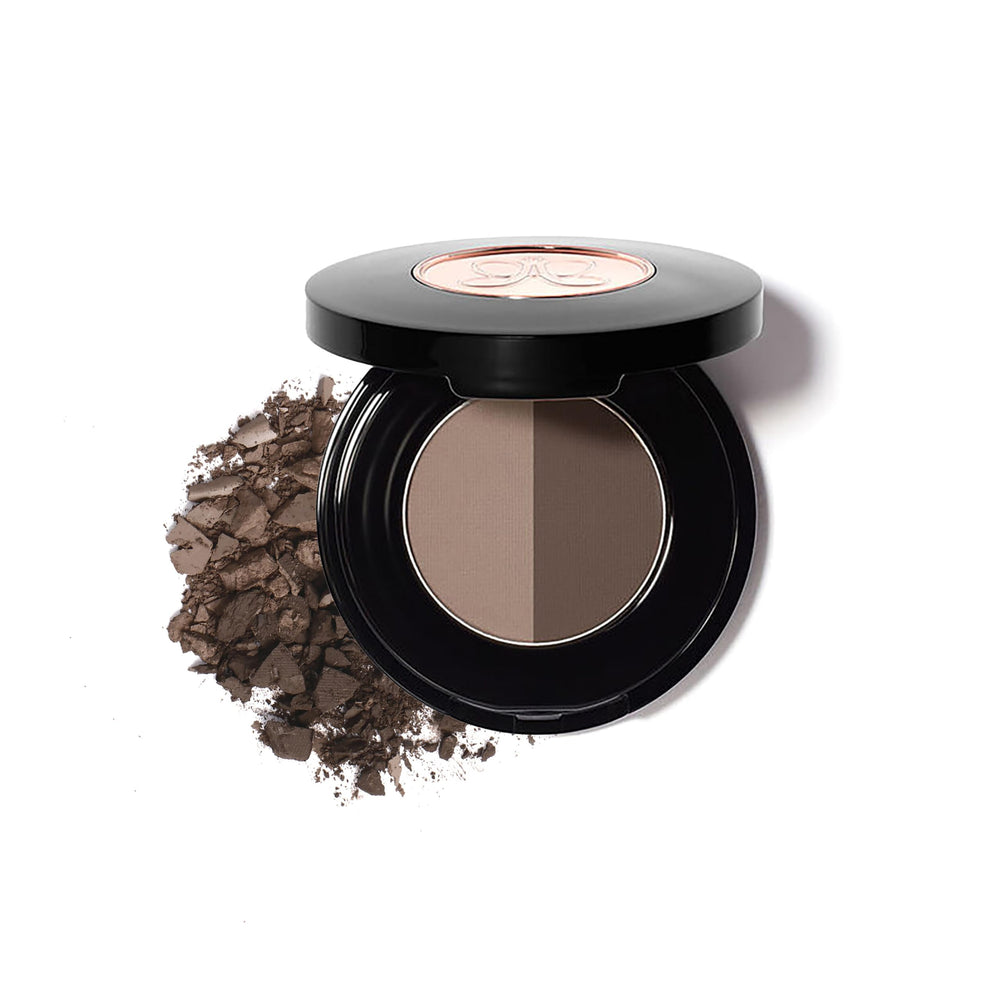Anastasia Beverly Hills compact closed, portable powder duo for on-the-go refining