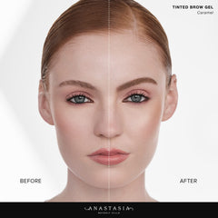 Anastasia Beverly Hills applying gel to brows, demonstrating flexible hold and shaping benefit