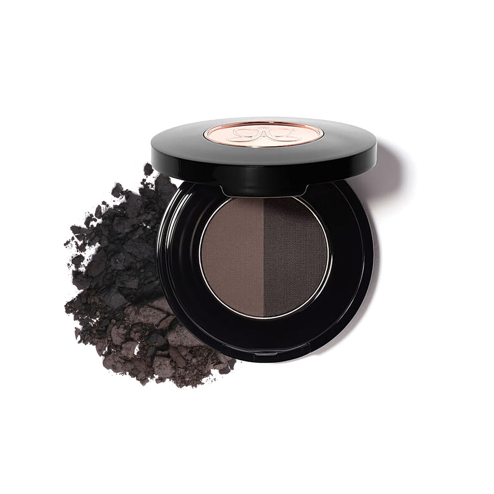 Anastasia Beverly Hills compact front view showing dual shades and compact design benefit portability