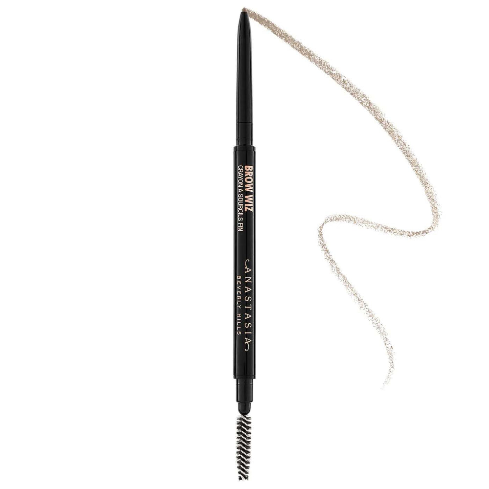 Anastasia Beverly Hills Brow Wiz front packaging showing product and cap, highlights portability