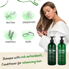 AnatoliaDaphne close-up of label listing tea tree, peppermint, biotin and argan oil benefits