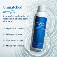 Ancient Minerals gel close-up with aloe, highlighting gentle, water-based clarity