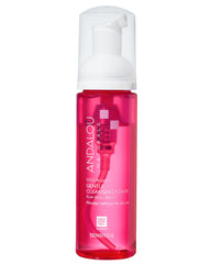 Andalou Naturals bottle front view showing gentle rose cleanser benefits