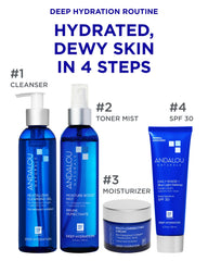 Andalou Naturals being applied to face demonstrating quick hydration benefit