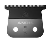 Andis GTX-EXO black front view showing blade and coating for durable performance
