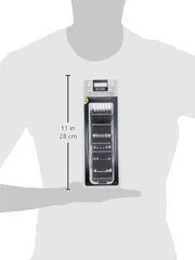 Andis combs attached to trimmer in use for accurate, repeatable cutting