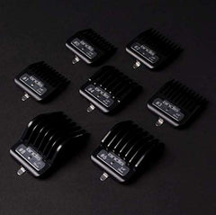 Andis layout of seven sizes labeled from 1/16" to 1" for easy selection and precision