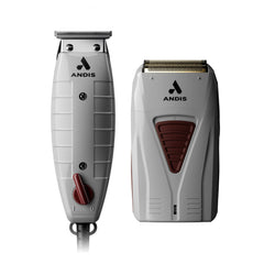 Andis T-Outliner front view showing robust metal body and professional look for precise edging