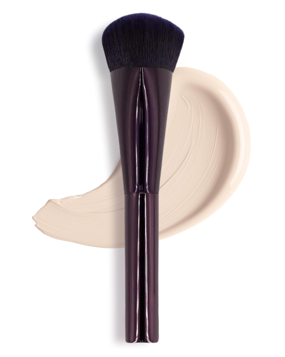 ANISA BEAUTY front view of compact Pinnacle brush showing packaging and portability benefit